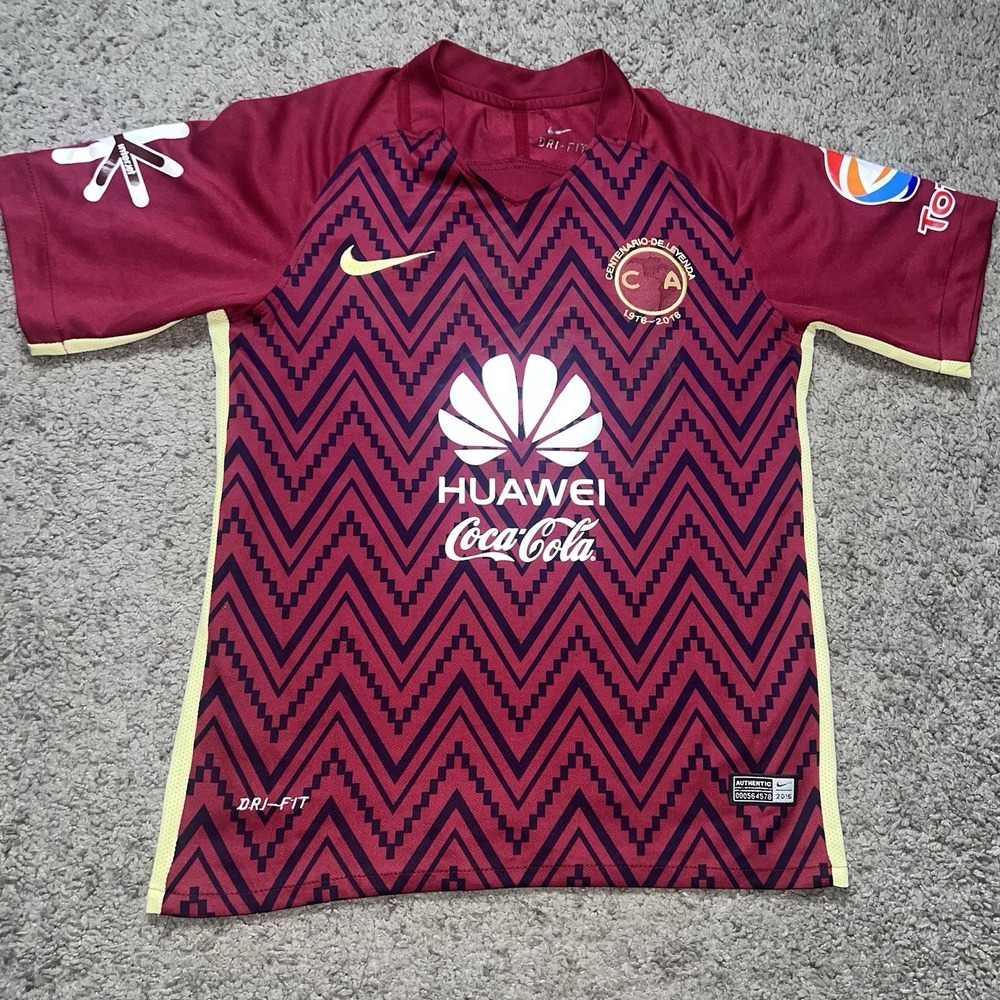 Nike Club America Soccer Jersey Youth M Red Centenario 100th Year Anniversary